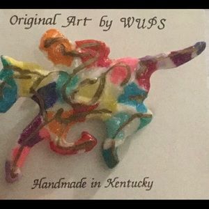 Original artwork horse racing pin circa 1980s